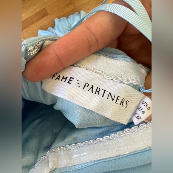 Fame & Partners Miyah Ruffle Tiered Dress Georgette Light Blue Size 0 - Picture 4 of 6